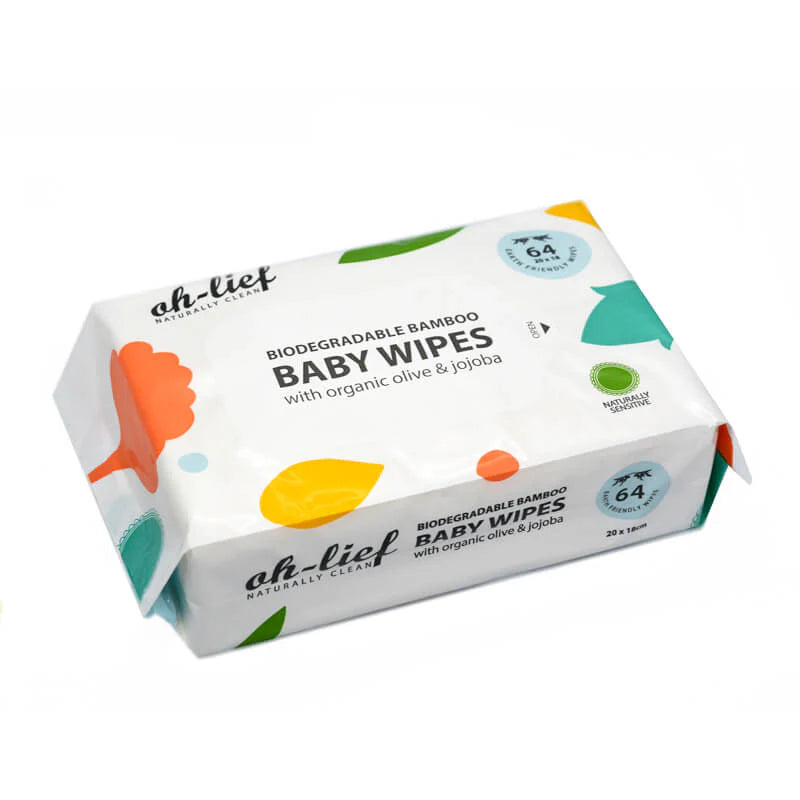 Oh-Lief Biodegradable Bamboo Baby wipes 64’s