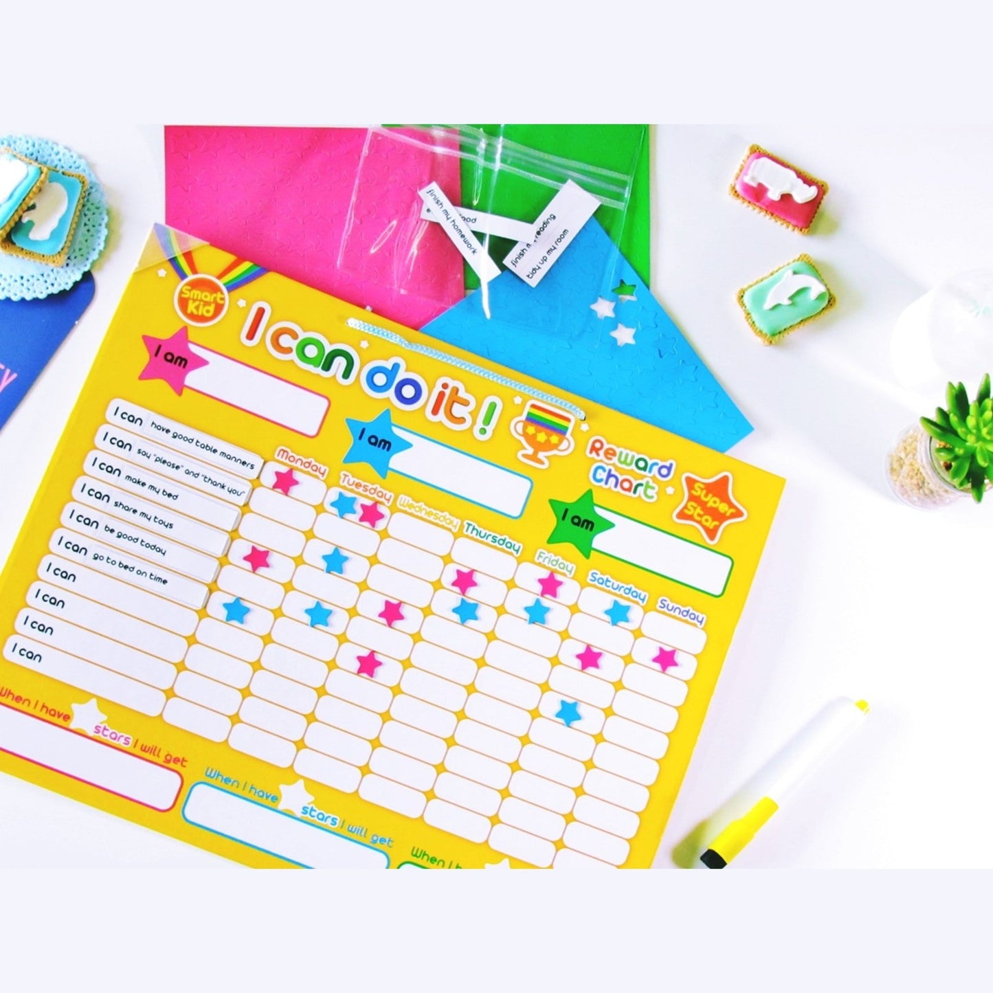 Magnetic Learning Board- I Can Do It Reward Chart Close Up