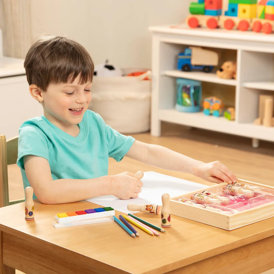Melissa & Doug – Deluxe Happy Handles Stamp Set Fun