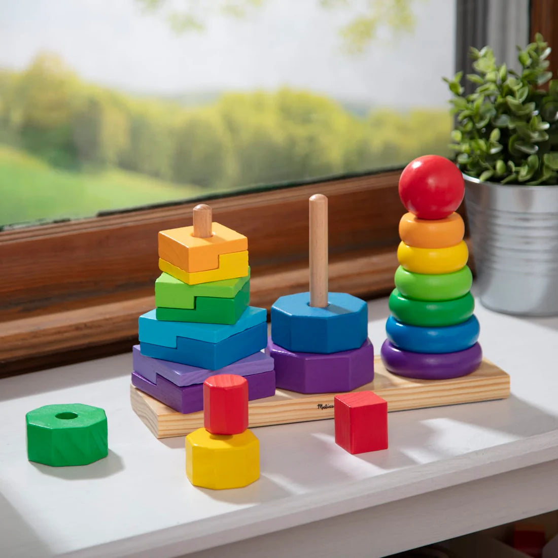 Melissa & Doug – Geometric Shape Stacker Ages 2 to 5 Years Close Up