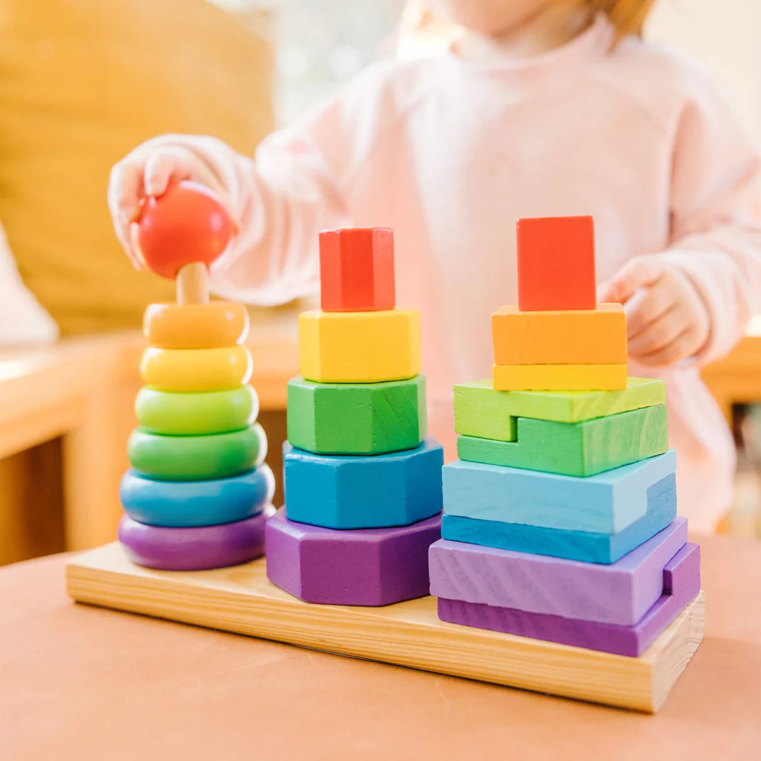 Melissa & Doug – Geometric Shape Stacker Ages 2 to 5 Years Girl