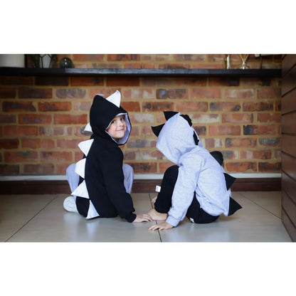 MonkeyBum Dino Hoodies 6m to 6 years Black and Grey