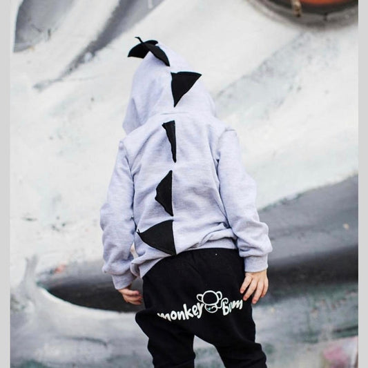 MonkeyBum Dino Hoodies 6m to 6 years Dino Grey