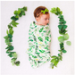 Baby Leaf Swaddle Blanket Set with Headband
