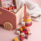 Wooden Toy Wagon / Cart / Toy Storage ~ Pink
