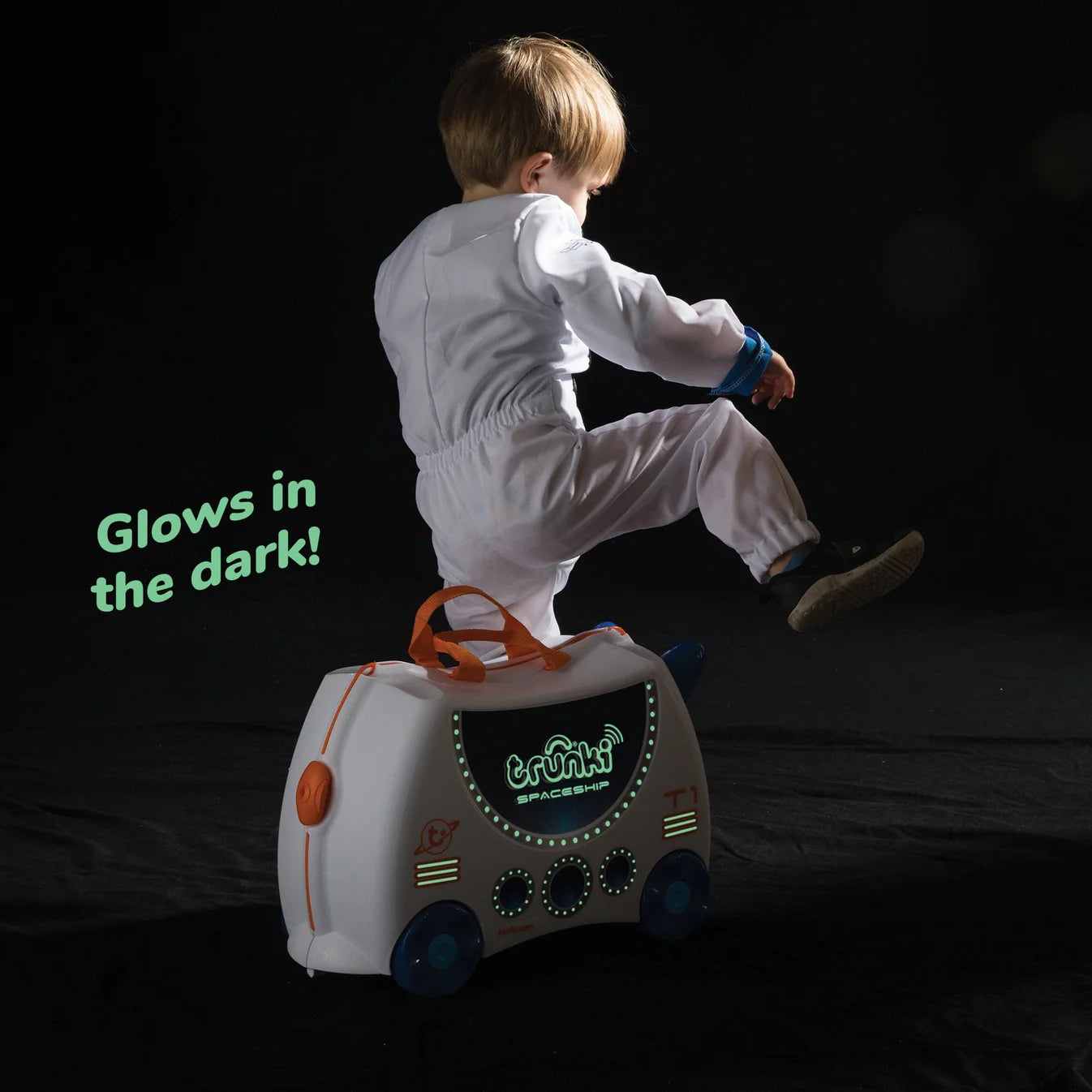 Trunki - Ride On Suitcase - Skye Spaceship Glow in the Dark